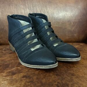 Free People Swept Away Black Strappy Ankle Booties Size 38 (US 7-7.5)